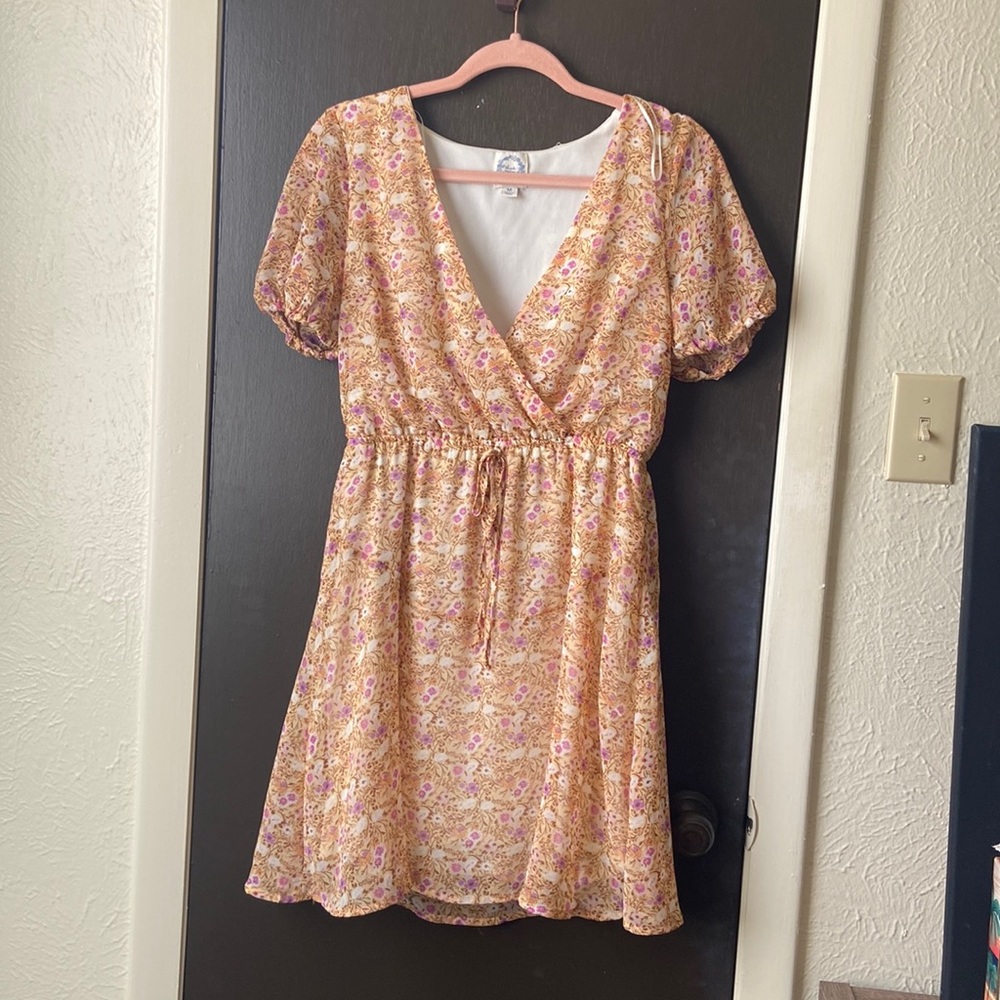Blue Rain Floral Dress